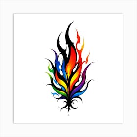 Rainbow Flame Tattoo Art Print