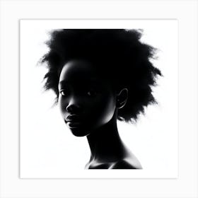 African Silhouette Fusion Art Print