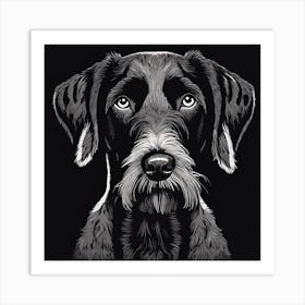 Black And White Dog Art Print