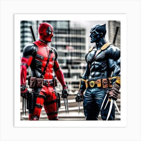 Deadpool vs Deadverine Art Print