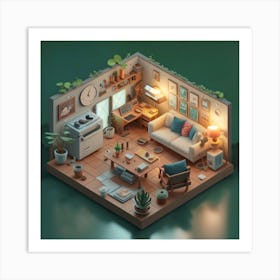 Isometric Art, house deream 3d 15 Art Print