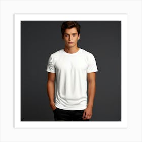 Mock Up Tshirt Blank Plain Cotton Unprinted Simple Minimalist Canvas Customizable Basic (12) Art Print