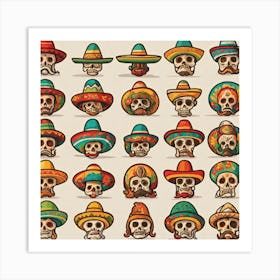 Day Of The Dead Skulls 11 Art Print