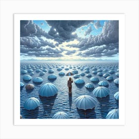 Umbrellas In The Sky Art Print