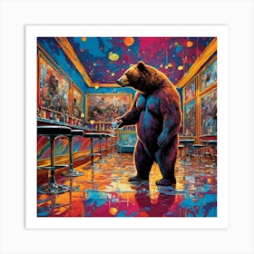 Bear In The Bar Art Print