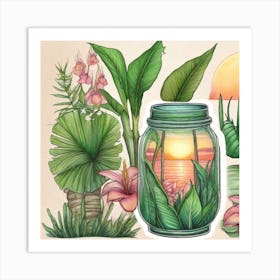 Style Botanical Illustration In Colored Pencil 3 Art Print