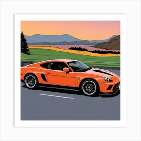 Elegant Supercar Design with Striking Stripes Art Print