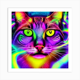 Psychedelic Cat 1 Art Print