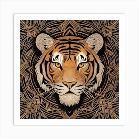 Mandala Tiger Art Print Art Print