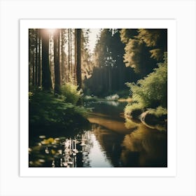 pond inthe forest Art Print