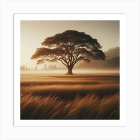 Lone Tree In A Field 1 Art Print