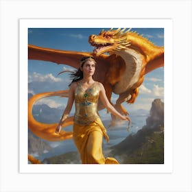 Dragon girl Art Print