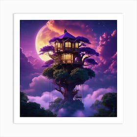 Tree House In The Sky 1 Art Print