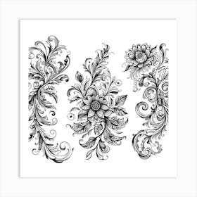 Ornate Floral Design 12 Art Print