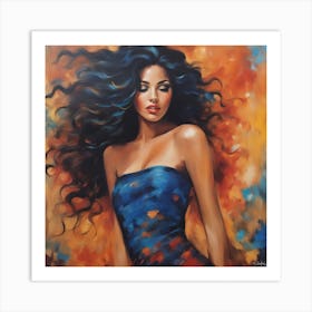 Woman With Long Hair Art Print