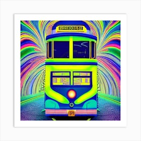 Psychedelic Bus Art Print