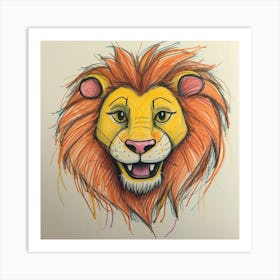 Lion Head 7 Art Print