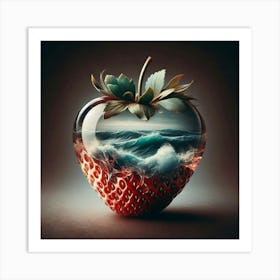 Strawberry In The Sea Art Print