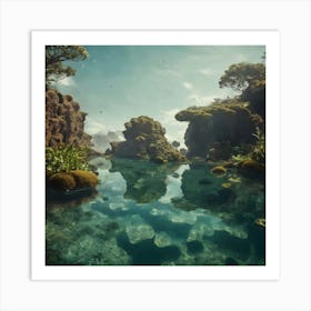 Surreal Underwater Landscape Inspired By Dali 6 Art Print