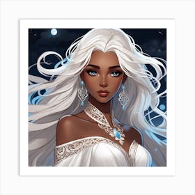 White Haired Beauty Art Print