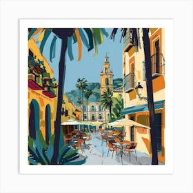 Street Scene In Spain Art Print