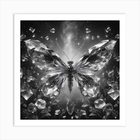 Butterfly With Diamonds 2 Art Print