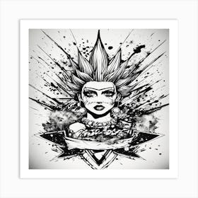 Girl With Tattoos Art Print