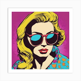 Pop Art Girl In Sunglasses Art Print