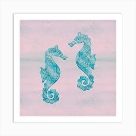 Sea Horses Square Art Print