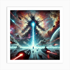 Cosmic Energy Blast Scene Art Print