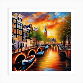 Amsterdam At Sunset 5 Art Print