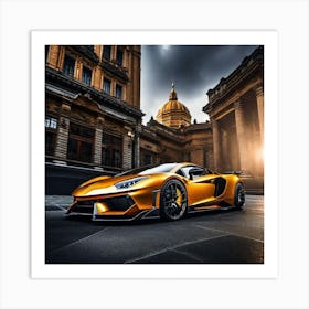 Golden Lamborghini 27 Art Print