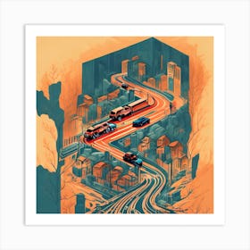 City Of Trains Art Print