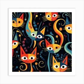 Colorful Cats 7 Art Print