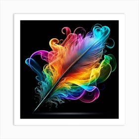 Colorful Feather Art Print