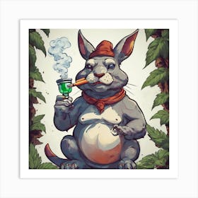 Rabbit Smoking A Pipe 1 Art Print