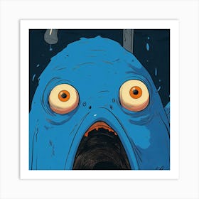 Blue Monster Art Print