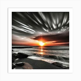 Sunset Over The Ocean 2 Art Print