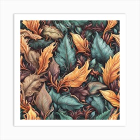 Autumn Leaves Pattern #1 Art Print