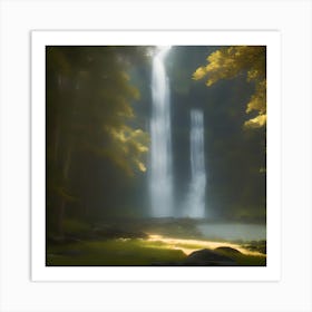 Waterfall In The Forest Art Print