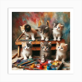 Kittens Painting Art Print