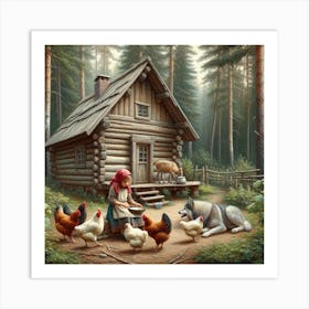 Cabin in the woods Art Print