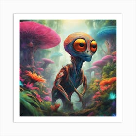 Imagination, Trippy, Synesthesia, Ultraneonenergypunk, Unique Alien Creatures With Faces That Looks (17) Art Print