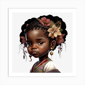 BB Borsa Little Black Girl With Flowers Art Print