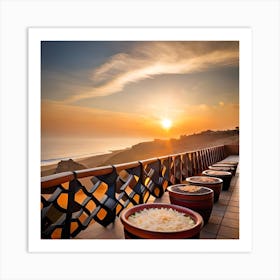 Sunset On The Terrace Art Print