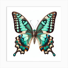 Butterfly of Graphium agamemnon 2 Art Print