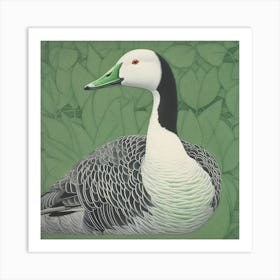 Ohara Koson Inspired Bird Painting Goose 2 Square Art Print