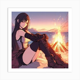 Cozy Tifa by the fire Poster