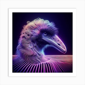 Neon Emu 1 Art Print