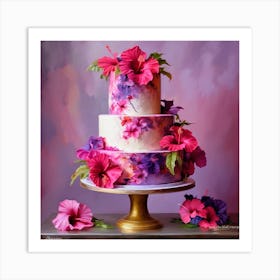 Hibiscus Wedding Cake Art Print